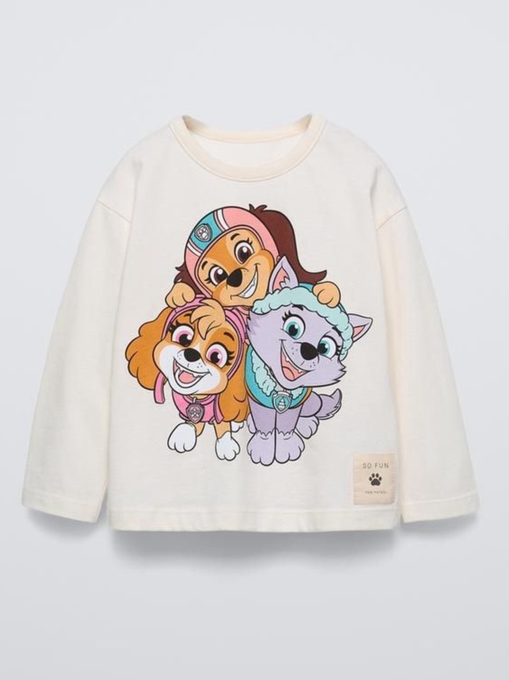 Zara Paw Patrol Baby Kids Cream Long-Sleeve Tee size 1 1/2 yrs